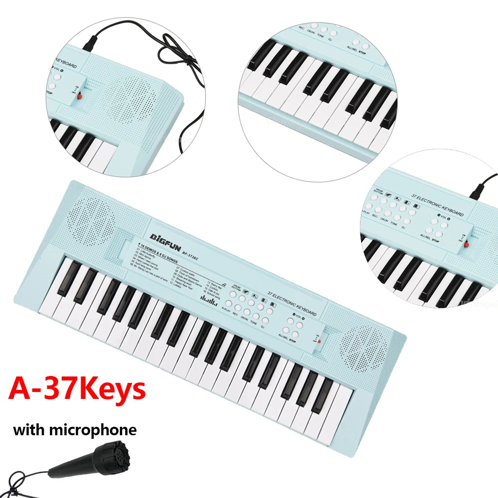 37 Keys Kids Electronic Piano Keyboard with Microphone Educational Musical Instrument for Boys and Girls