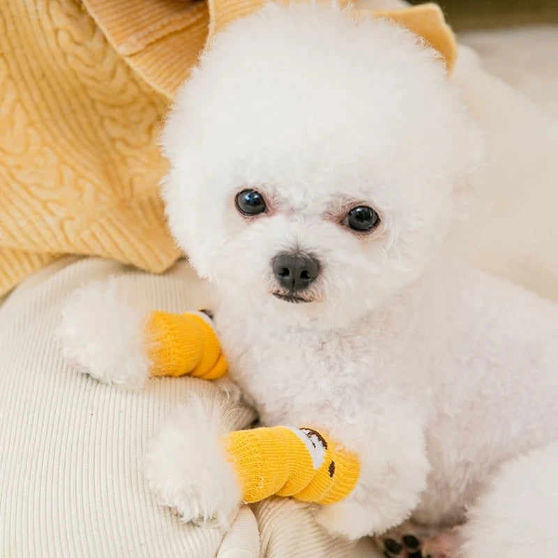 Dog Knee Socks for Winter Knee Protections Pet Knee Protectors Knit Knee Pads Suitable for Small Dogs Indoor Wearing