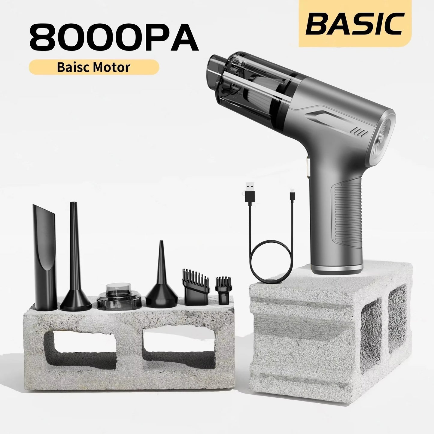 CENRR 98000PA Car Vacuum Cleaner Portable Wireless Strong Suction