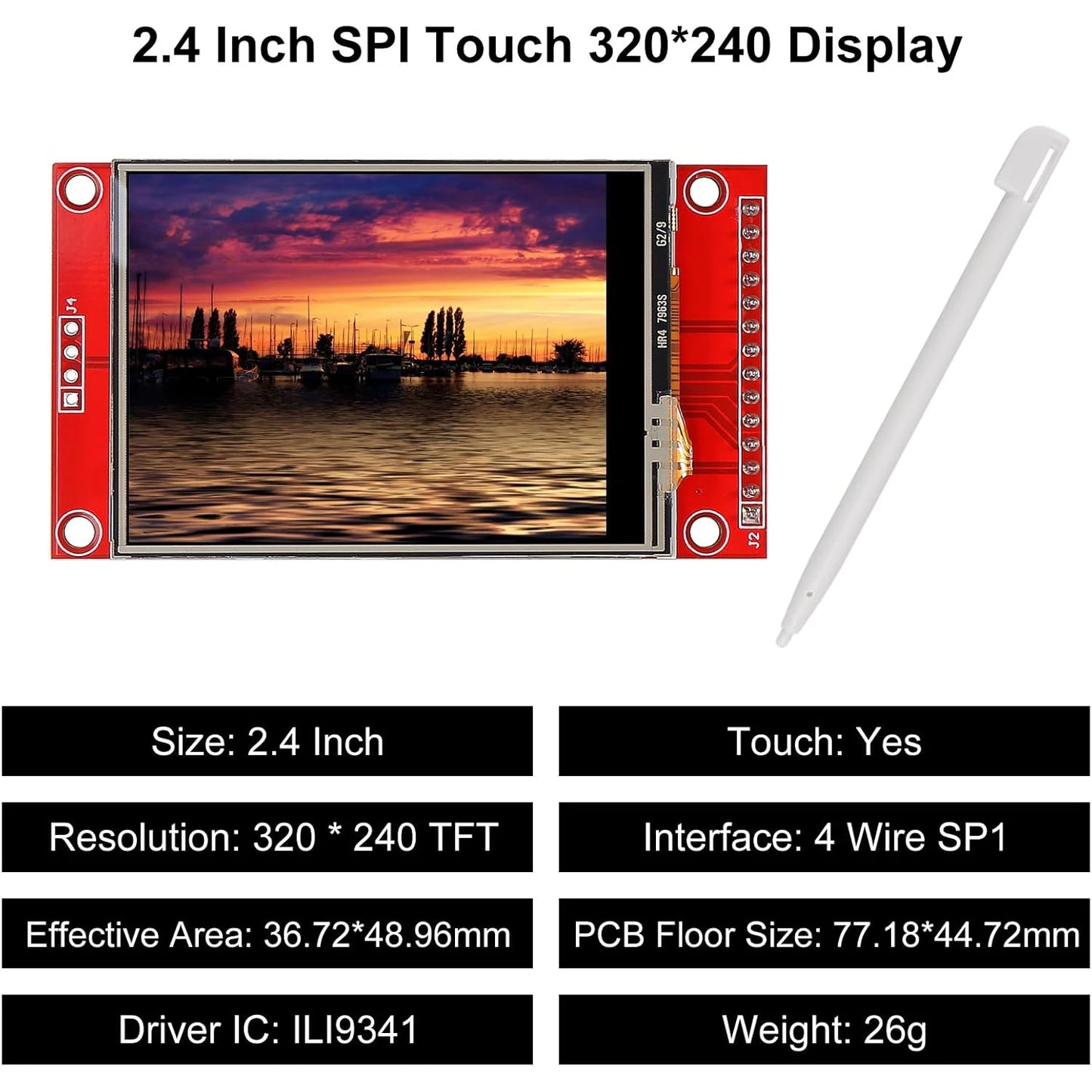 2.4 Inch SPI TFT LCD Display Touch Panel ILI9341 Module