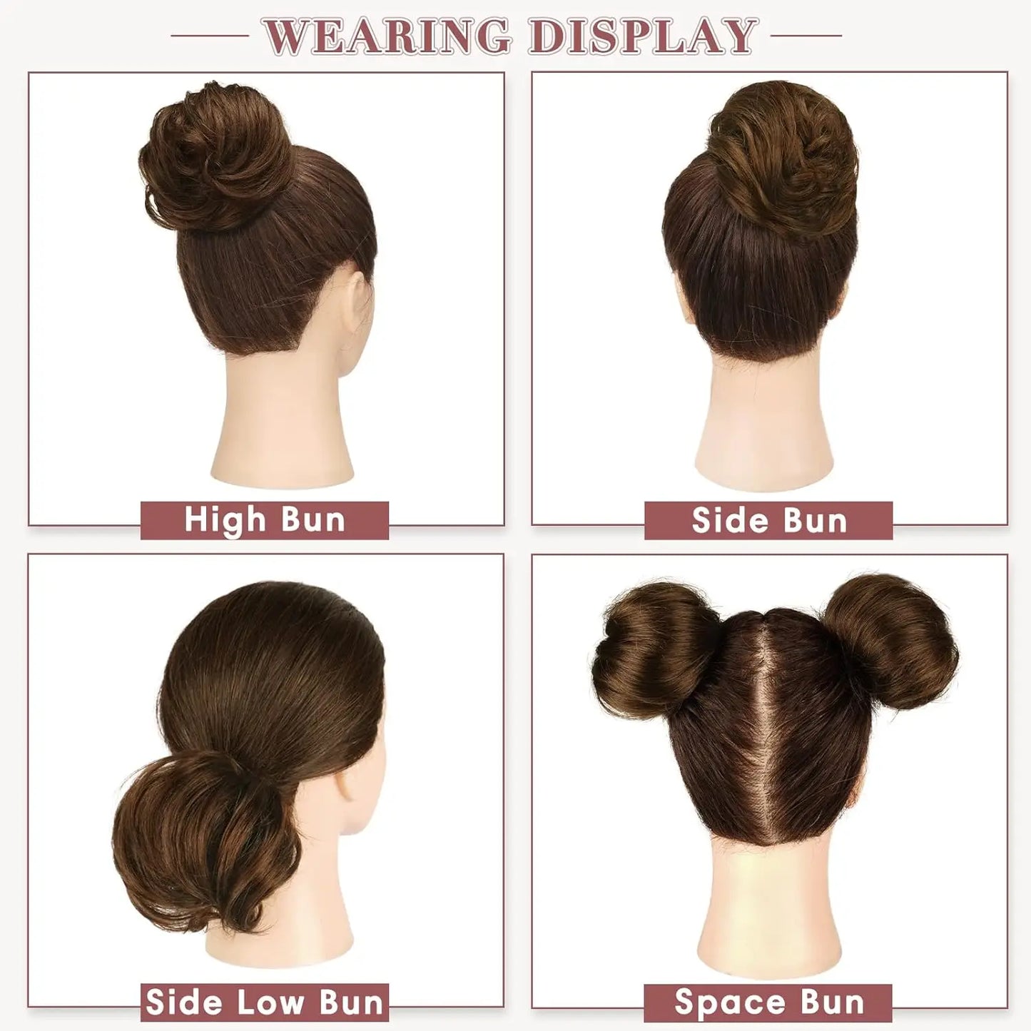 Straight Hair Bun Elegant Donut Chignon Golden Blond Hairpiece