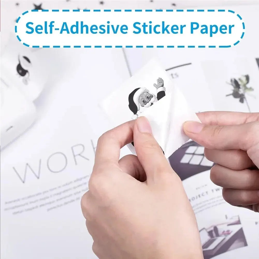 HD Mini Portable Printer 57mm Thermal Paper Self-Adhesive Stickers for Phone Photo Printing