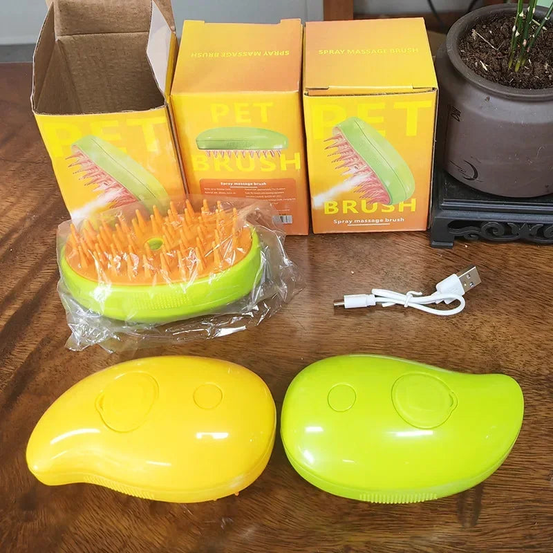 Dog Cat Steamy Brush Electric Sprayer 3 in 1 Grooming Tool