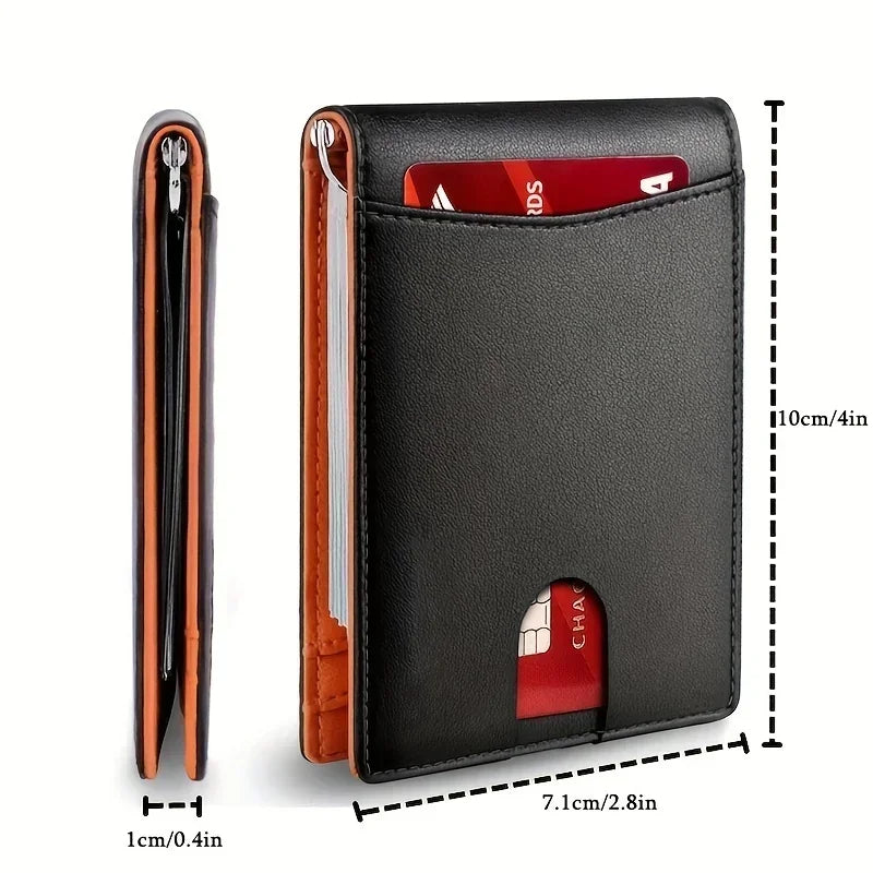Synthetic Leather Slim Smart Wallet for Men RFID Blocking