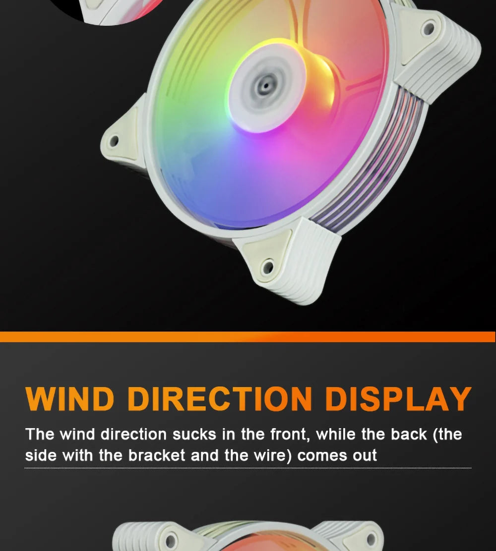 Aigo AR12 White 120mm RGB Fan Cooling Kit for PC Gamer