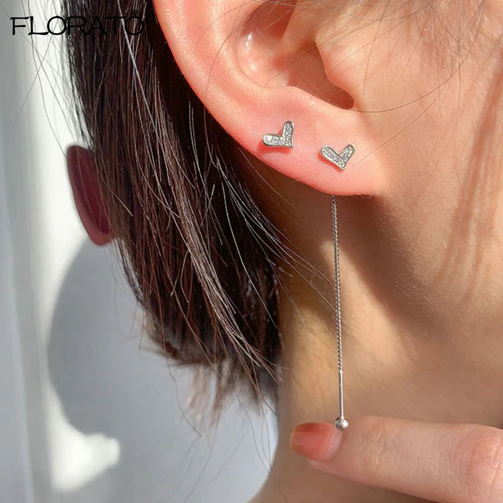 Charming 925 Sterling Silver Long Chain Threader Earrings for Women Fashion Jewelry