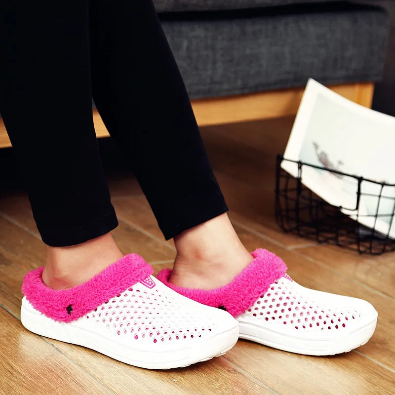 YRZL Winter Slippers Men Women Indoor Warm Non Slip Clogs