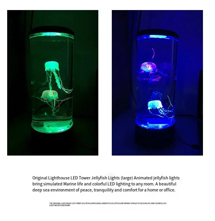 Jellyfish Lamp LED Color Changing Mood Light 7 Colors Aquarium Night Light for Bedroom and Desktop Decor Great Gift for Kids