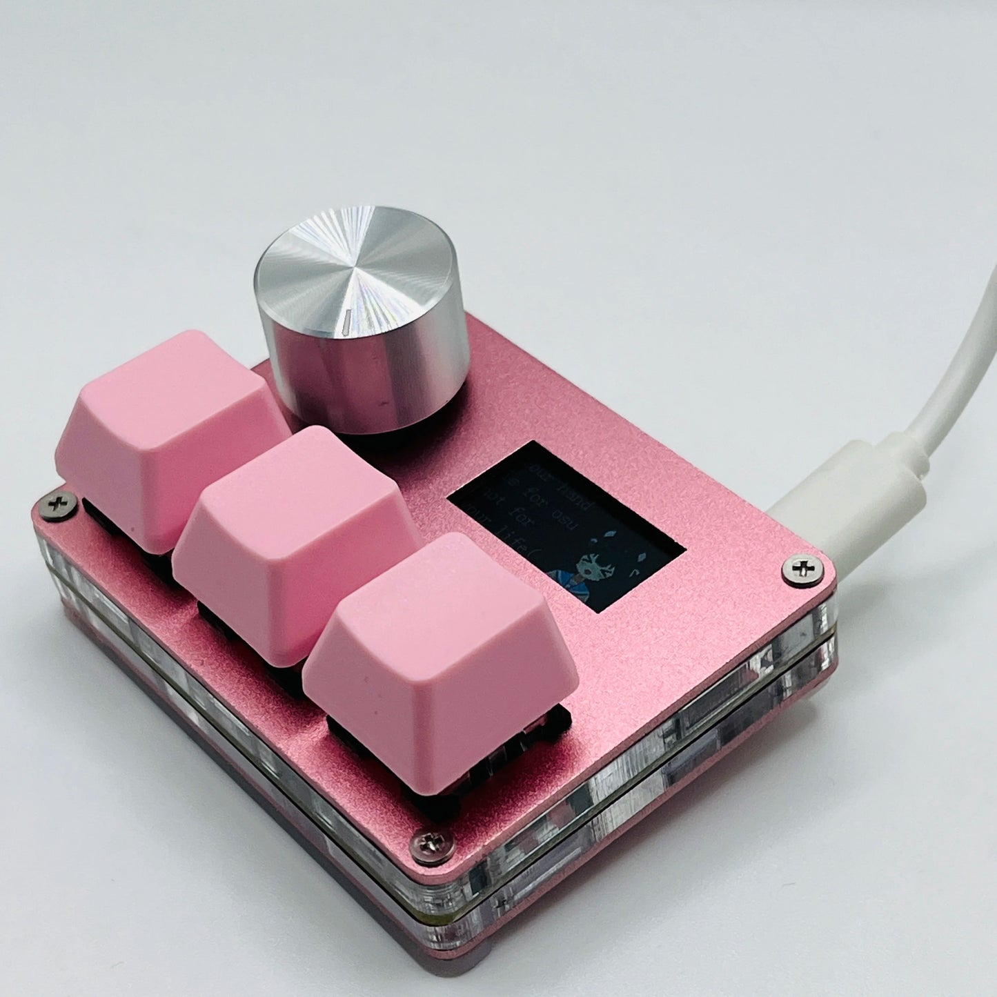 O3C SayoDevice OSU Rapid Trigger Magnetic Pink Switches Keyboard with Customizable Knob and Shortcut Features