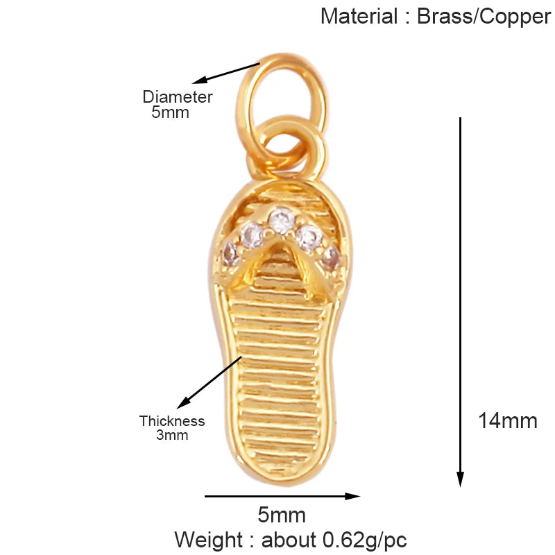 Cowboy Hat Boots Charm Pendant Zirconia 18K Gold Necklace