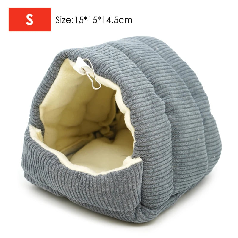 Pet Bird Nest House Parrot Cages Warm Comfortable Hanging Winter Parrot Hammock Cave Heart Plush Nest Decoration Accessories