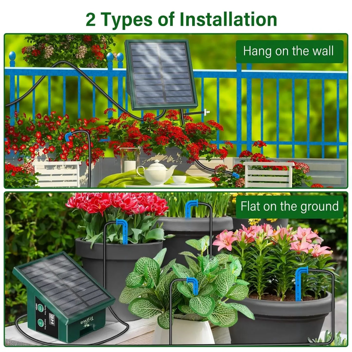 Solar Powered Automatic Drip Irrigation System for Garden Balcony Efficient DIY Watering Solution