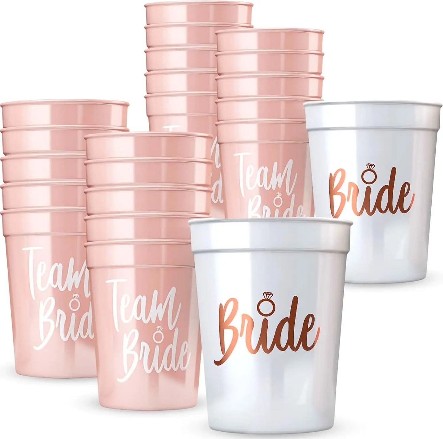 Bachelorette Party Team Bride Plastic Drinking Cups Set for Bridal Shower and Hen Party Supplies