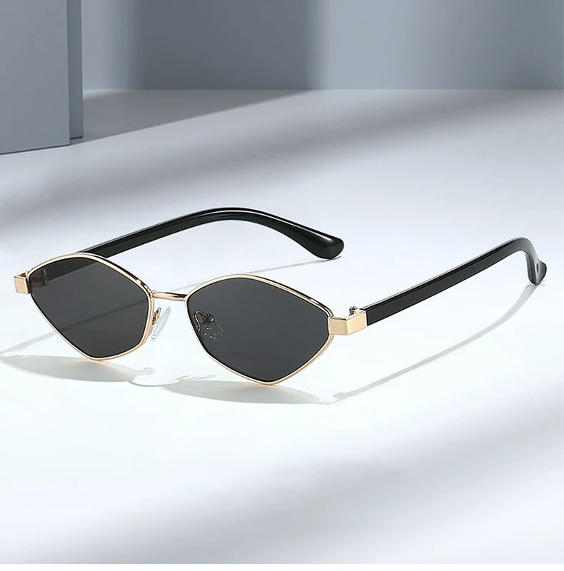 SO&EI Fashion Irregular Polygon Cat Eye Sunglasses UV400 Retro Shades for Women and Men