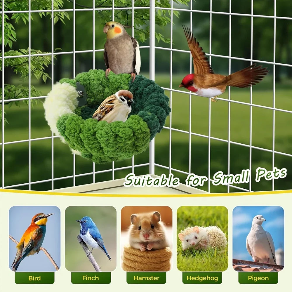 Autumn Winter Warm Cozy Bird Nest Plush Parrot Round Sleeping Bed House Toys for Small Animal Pet Bird Parrot Cage Accessories