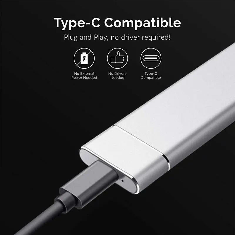 USB3.1 M.2 SSD Enclosure Mobile Case For NVME Type-C Metal