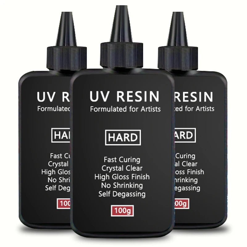 Crystal Clear Hard UV Resin Upgraded Formula Fast Curing Transparent Resin for Jewelry Making and Crafts