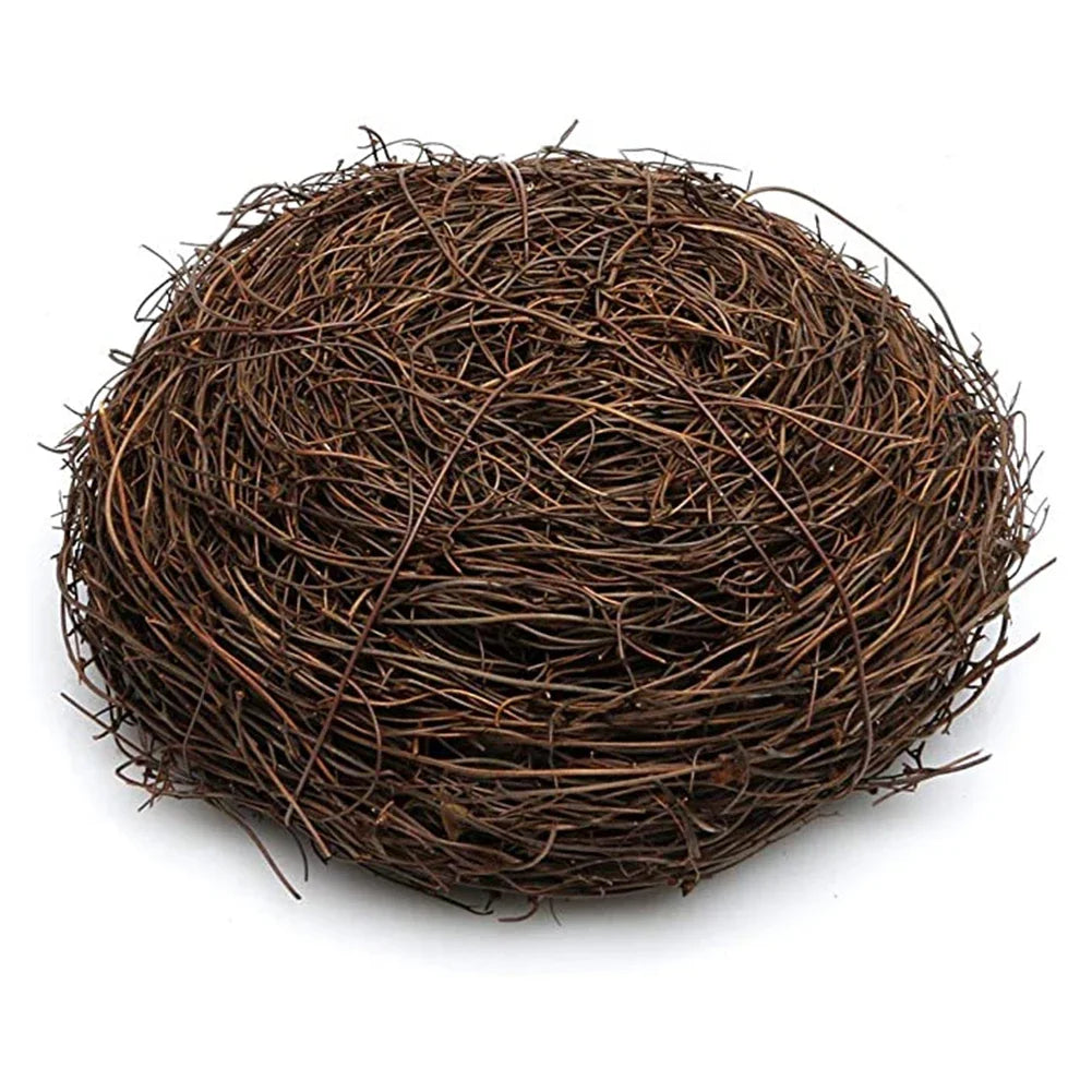 Nature Bird Nest Rattan Birds Nest Handmade Craft Vine Simulation Bird Nest Egg Decor Props Home Garden Window Decoration