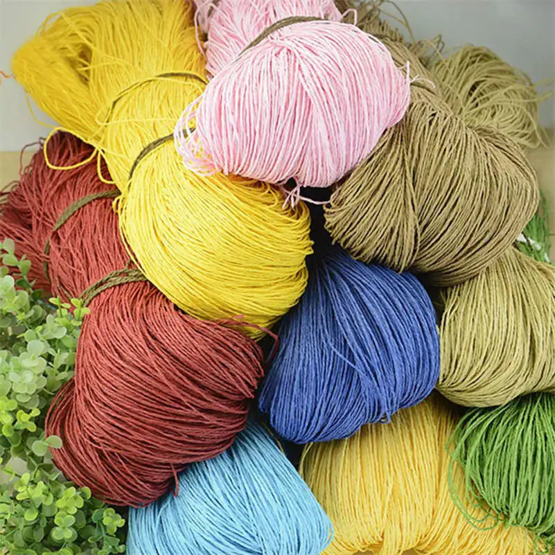Natural Raffia Straw Yarn 600 Meter 500g for Hand Knitting Crochet Summer Hats Handbags Baskets DIY Craft