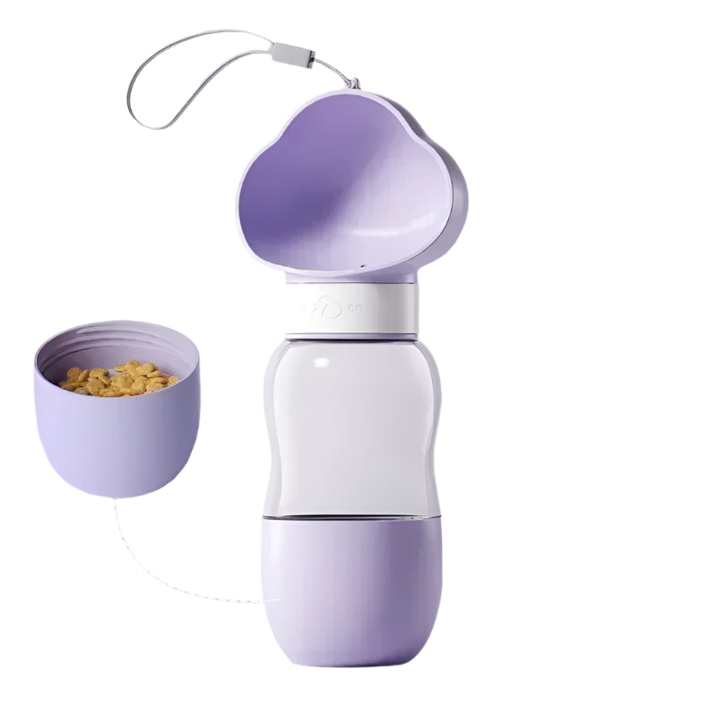 Portable Pet Hydration Bottle with Detachable Bowl 2-in-1 Food and Water Solution for Dogs and Cats Ideal for Outdoor Adventures