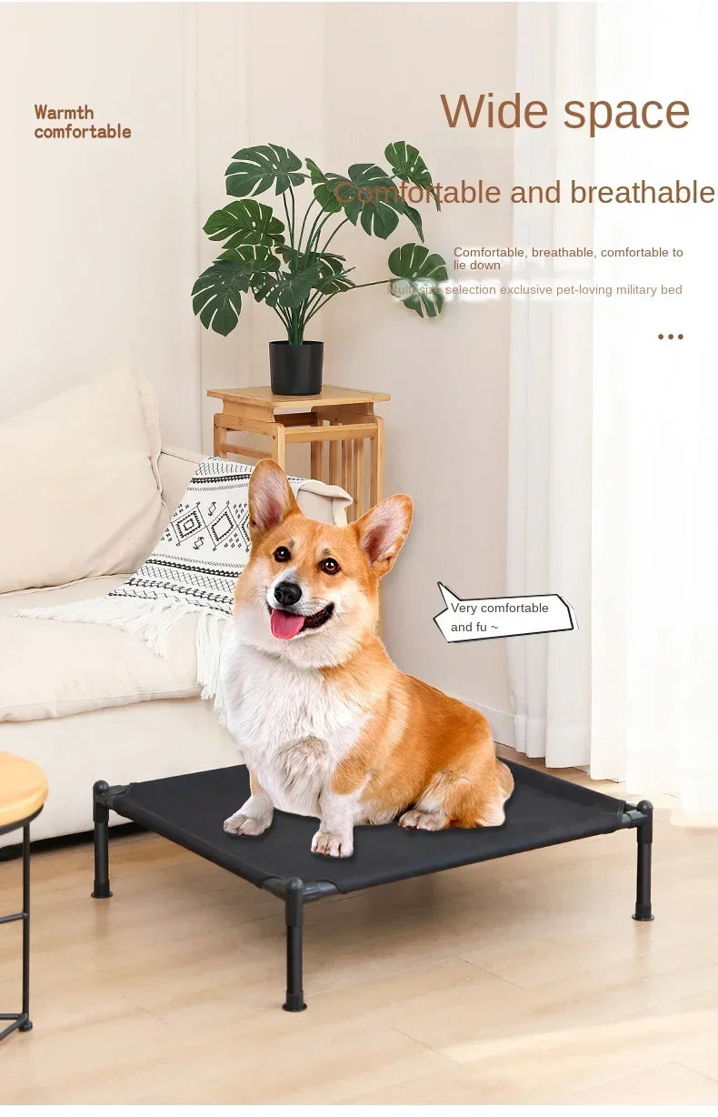 Elevated Pet Bed for Dogs and Cats Portable Folding Camping Bed Removable Washable Design for All Seasons Cozy Pet Kennel and Puppy Bed