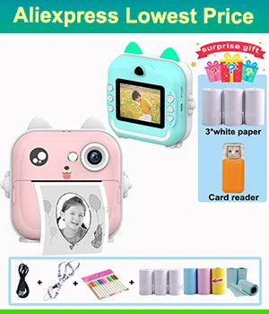 Portable Mini Thermal Printer Wirelessly BT 203dpi Photo Label Memo Printing with USB Cable