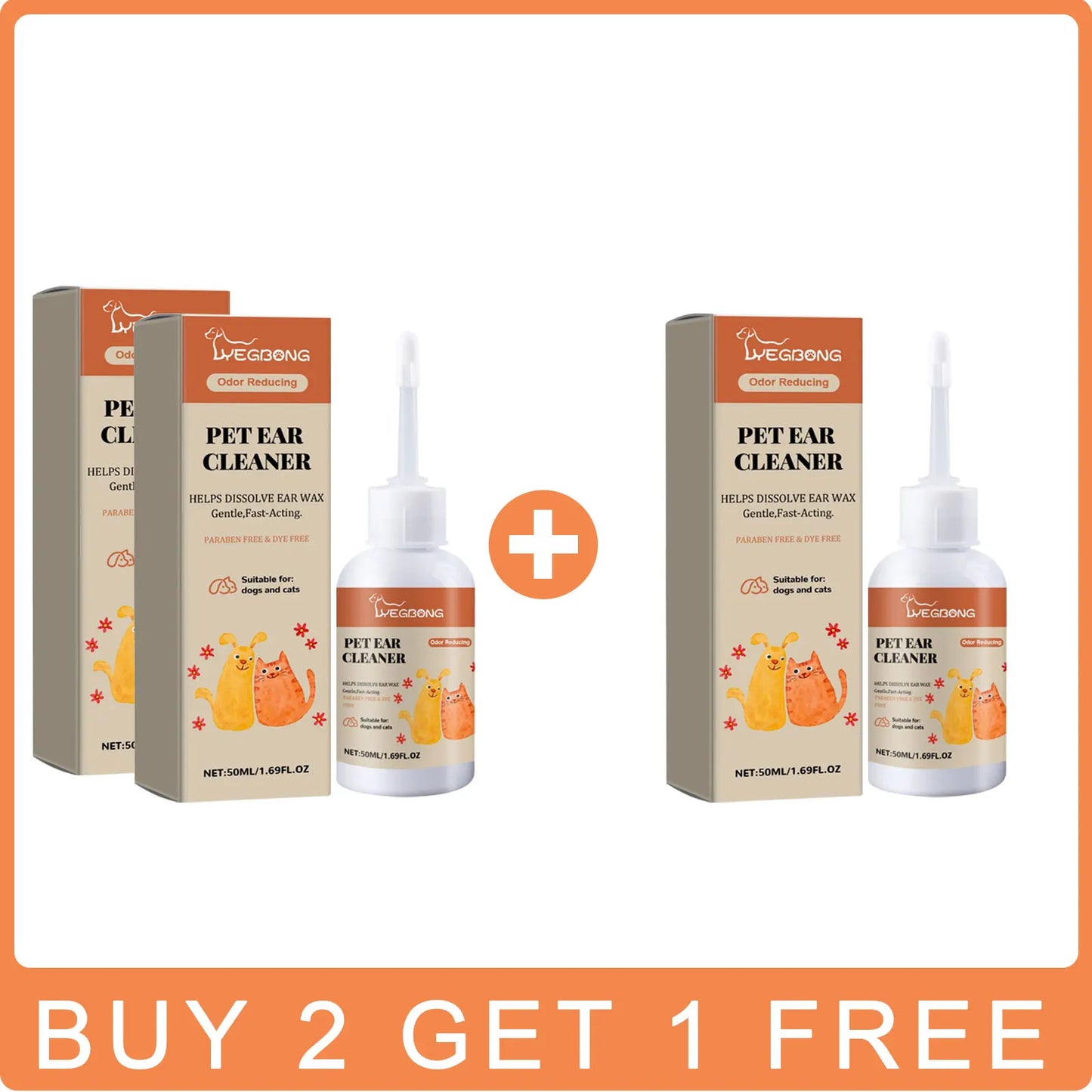 Dog Ear Cleaner Drop Earwax Odor Removal Itching Infection Control Ear Mite Treatment Gentle Cleansing Pets Ear Wash Solution