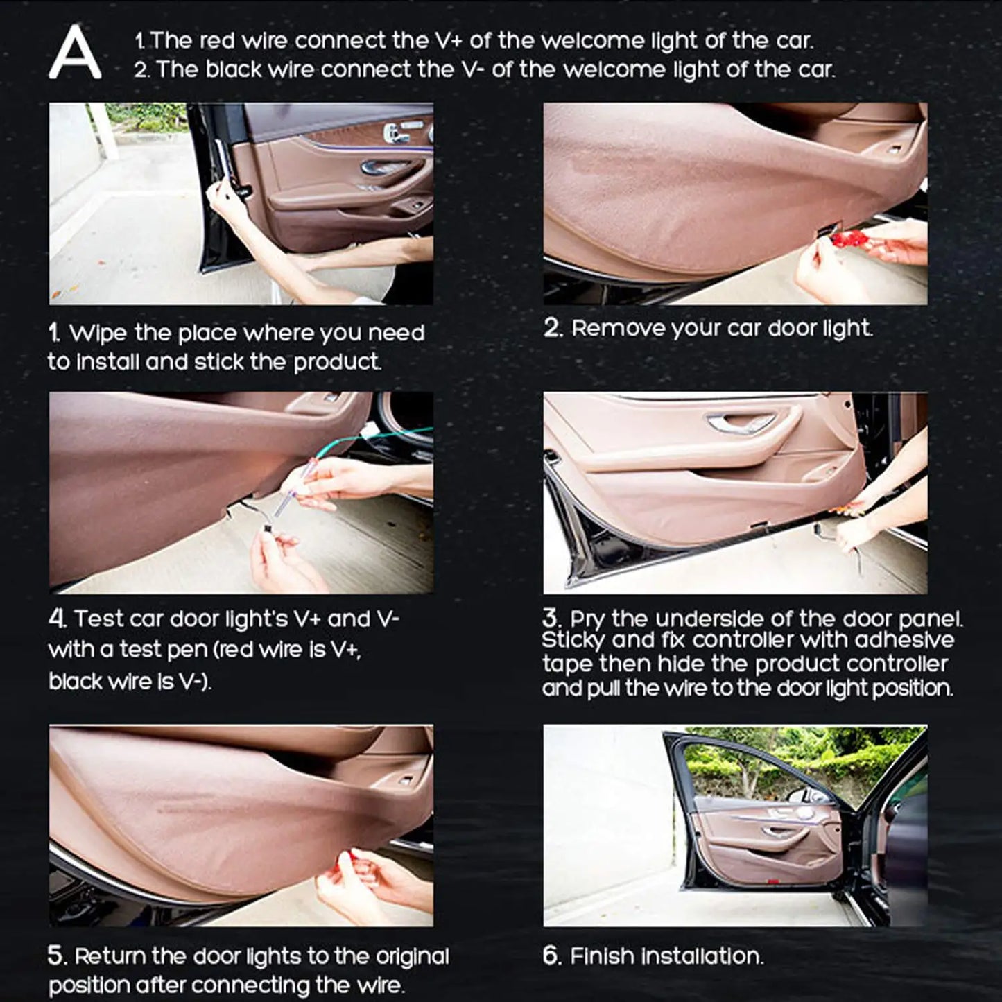 2pcs LED Car Door Warning Light Strip 120cm Safety Decor 12v