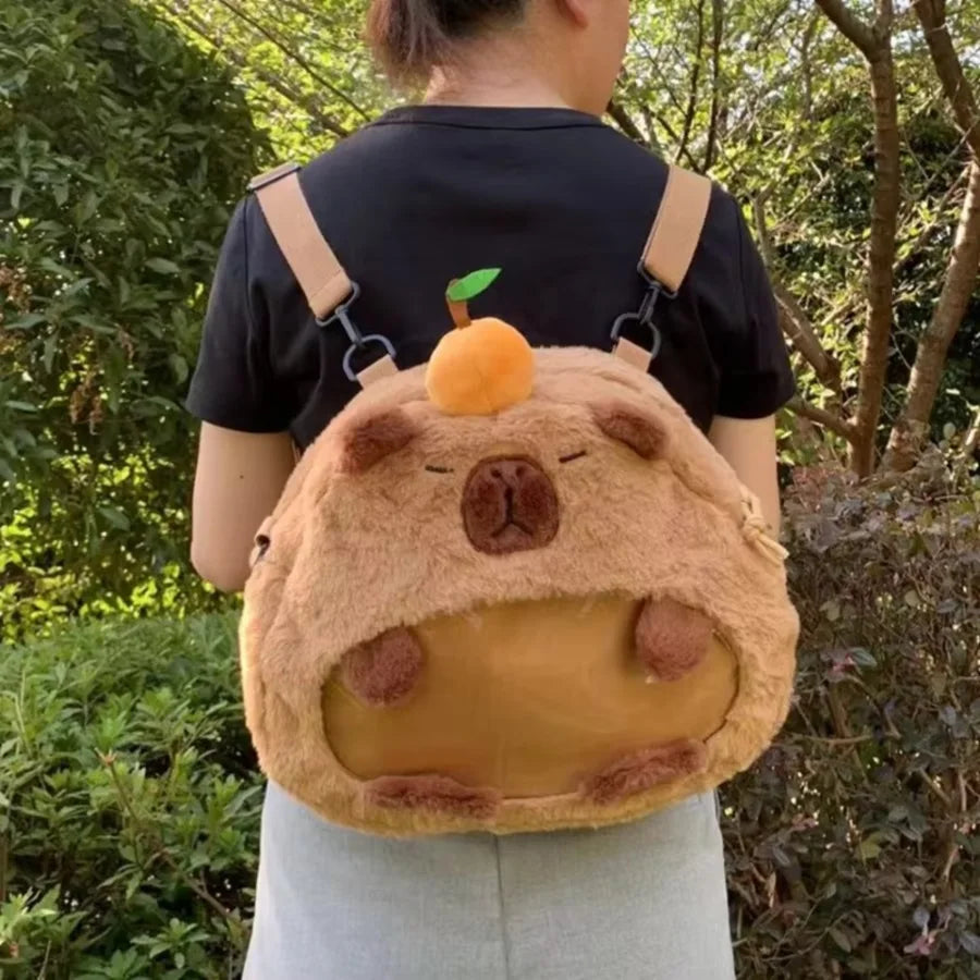 Capybara Plush Backpack Kawaii Fashion Mini Knapsack Bag