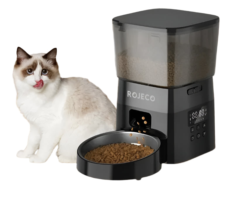 ROJECO Automatic Pet Feeder Auto Cat Food Dispenser Smart Control