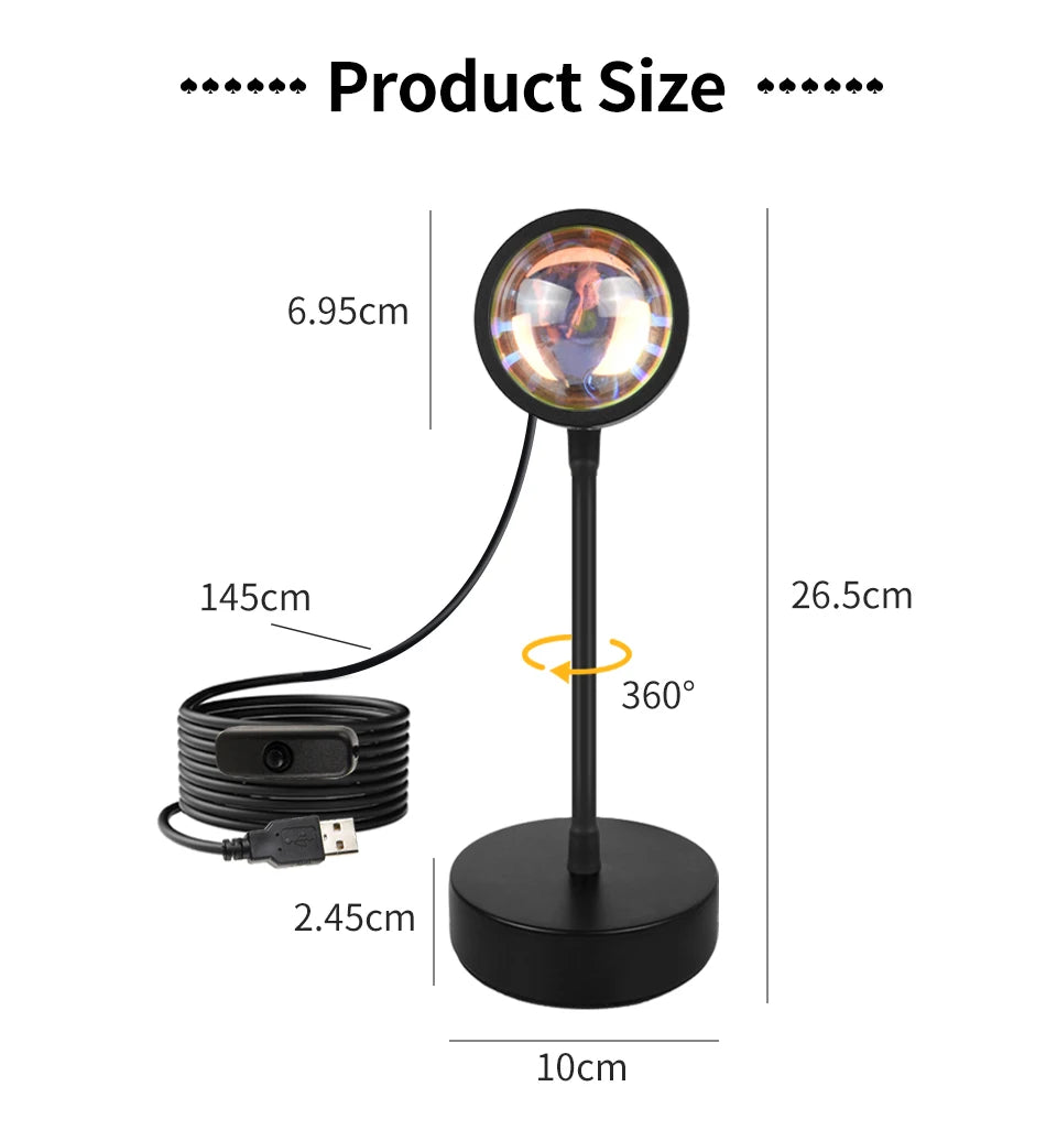 Smart Sunset Lamp Tuya LED Night Light USB RGB Projector with Remote App Control for Room Decoration and Photography