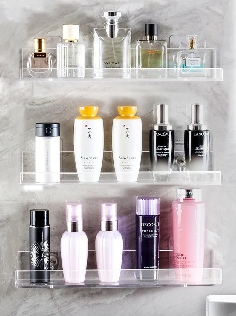 Storage Rack Acrylic Shelf Clear Wall Mounted Floating Ledge Organizer