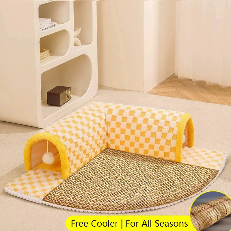 Tunnel Cat Nest Four Seasons Can Be Used Removable Easy To Clean Hiding House Closed L Channel Fall Winter Models Cats Pads