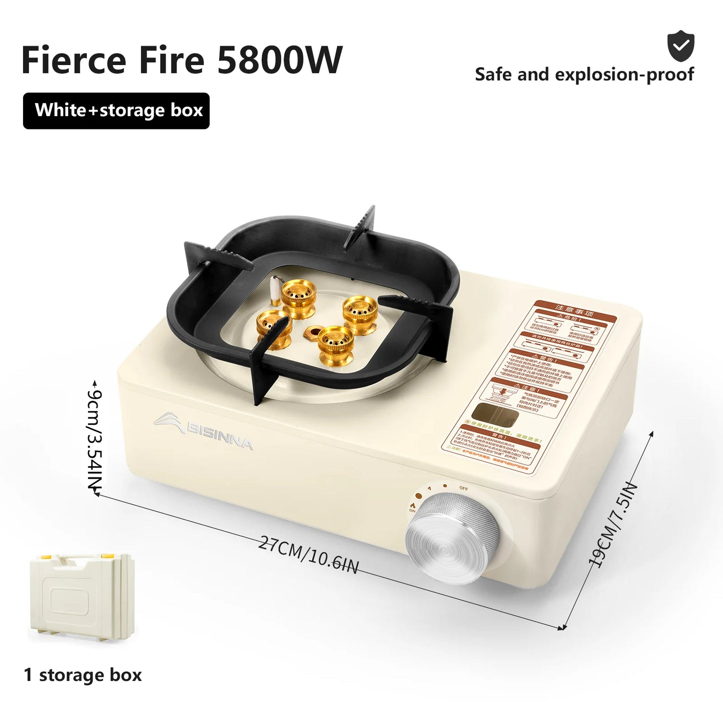 BISINNA Camping Gas Stove 5800W Portable Burner for Outdoor Trekking