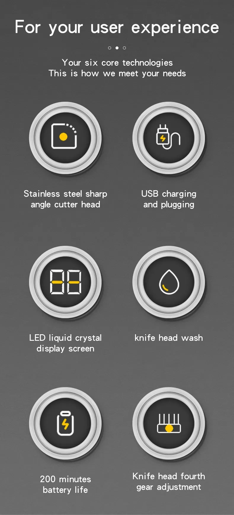 Cortadora de cabello eléctrica Hiena HYN-212, cortadora de barba inalámbrica recargable UBS, potente herramienta de corte para hombres