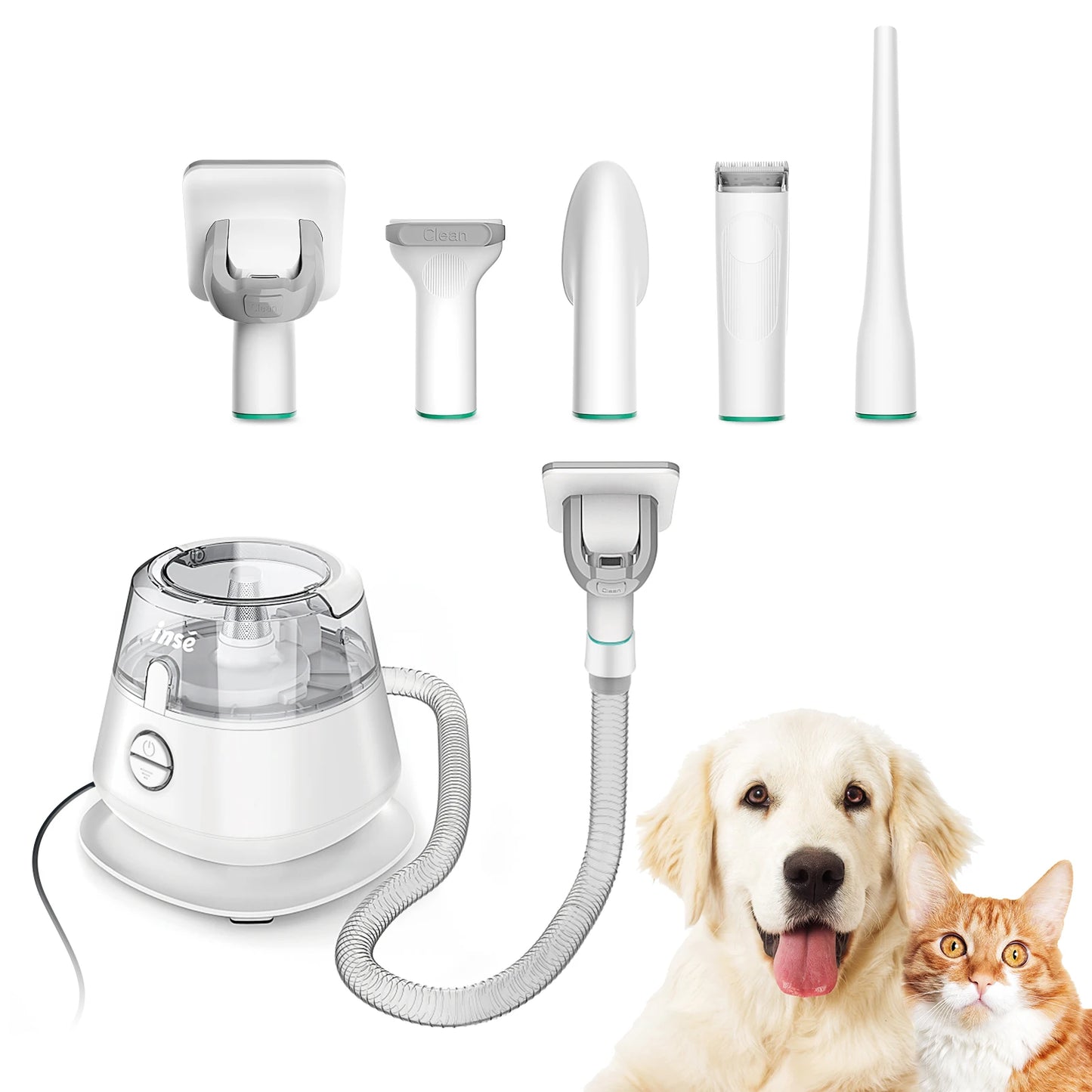 INSE P20 Pet Grooming Kit with Vacuum Suction 99% Hair