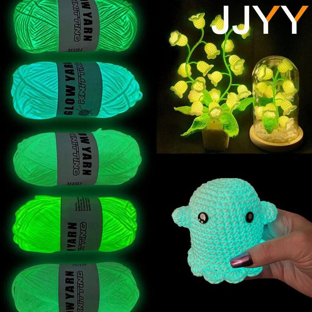 JJYY Fluorescent Luminous Soft Solid-color Thread 50m DIY Craft