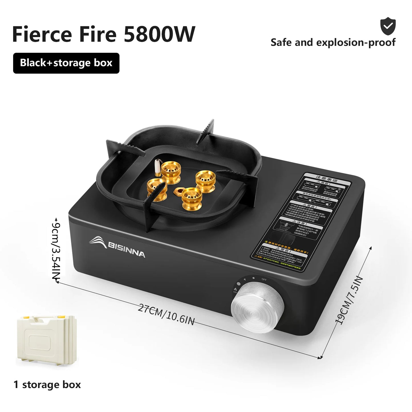 BISINNA Camping Gas Stove 5800W Portable Burner for Outdoor Trekking