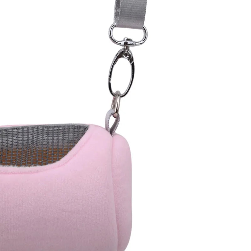Pet Cage Cross Body Accessories Cylinder Design Soft Practical House Travel Portable Squirrel Visible Mesh Hamster Carrier Bag