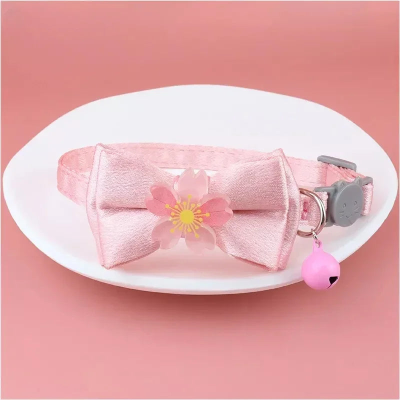 Pet Collar Pink Lace Bow Hanging Bead Cat Choker Bell Dog Cat Supplies Pet Accessories Dog Accessories Dog Cat Products