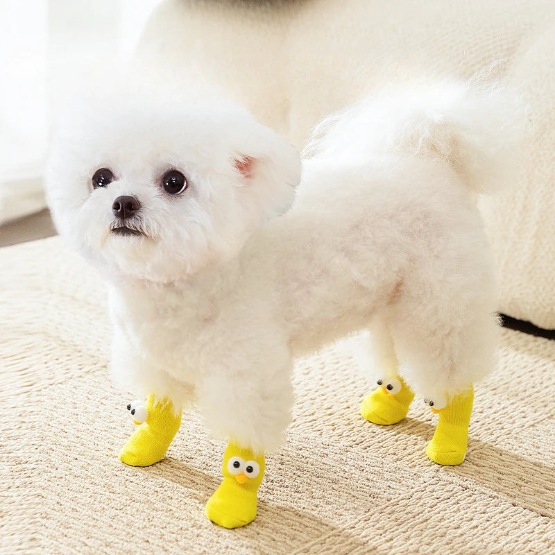New Four Seasons Universal Socks for Dogs Cute Big Eyes Cute Pet Cartoon Knitted Cat Anti slip and Warm Dog Cotton Socks