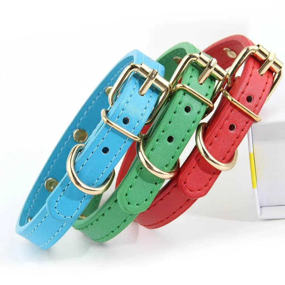 Cute Cat Collar Soft Leather Pet Collars For Small Dog Kitten Puppy Necklace Cat Accessories Star Moon Rivets Decoration XS-M