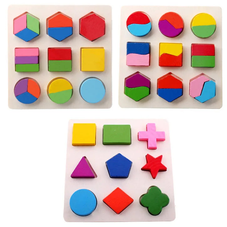 Wooden Puzzle Montessori Toys for Baby Early Learning 1-3 Years