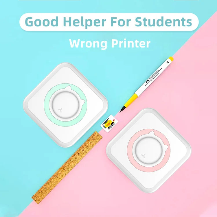 Portable Mini Thermal Printer Wireless BT 203dpi Label Memo Printing