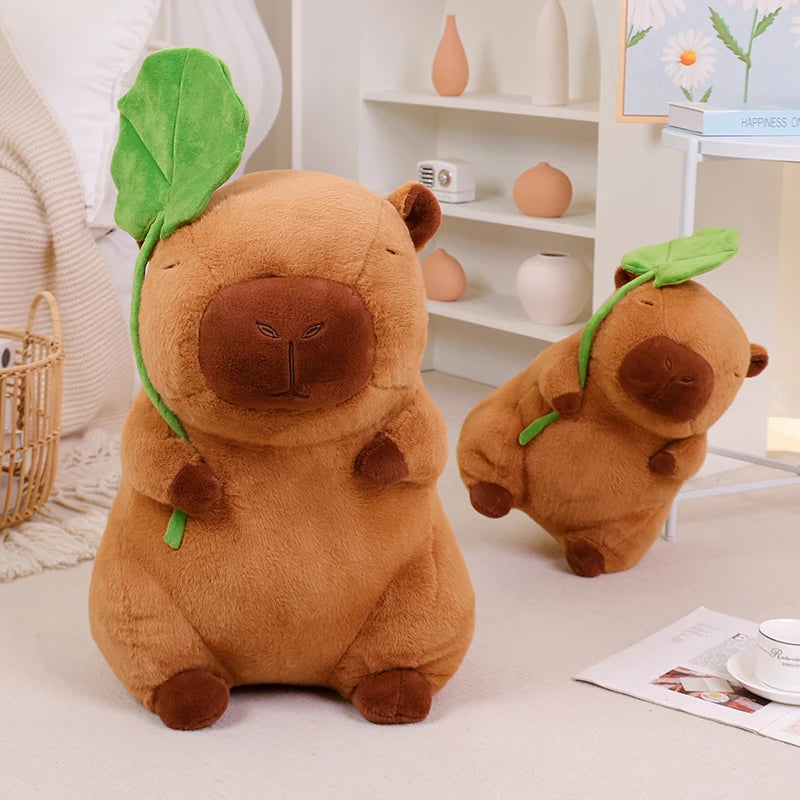 Lotus Leaf Capybara Plush Toy with Unicorn and Dinosaur Design