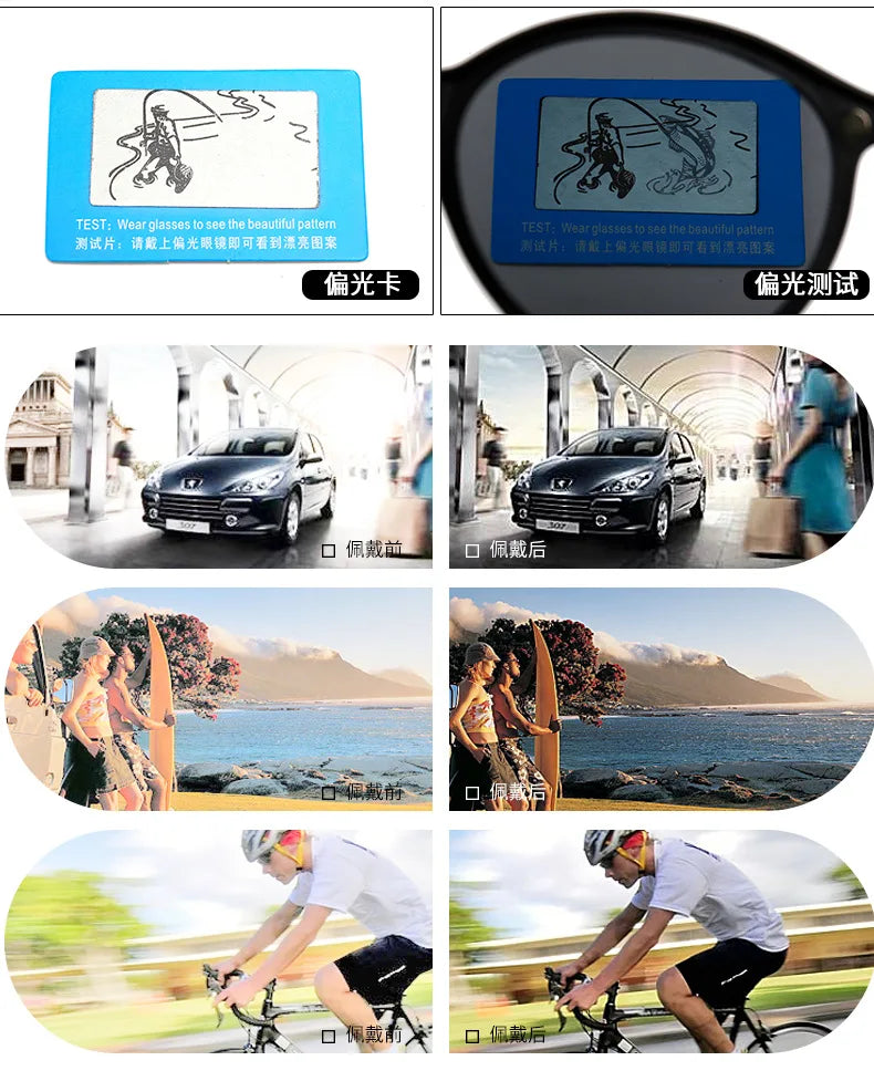 6 In 1 Spectacle Frame Men Women with Clip On Polarized Sunglasses