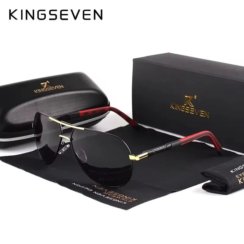 KINGSEVEN Classic Pilot Sunglasses Polarized UV400 Large Frame