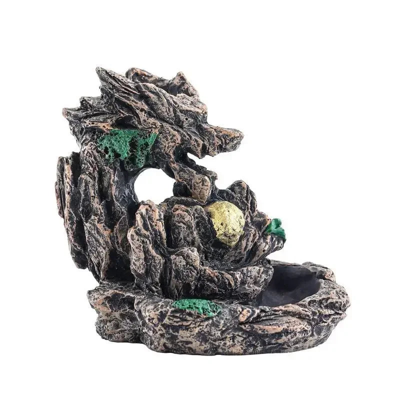 1pc Resin Auspicious Dragon Spitting Incense Burner Waterfall Backflow Holder Home Decor