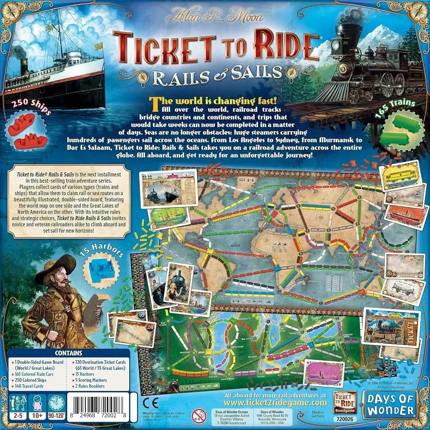 Ticket to Ride Rails and Sails Board Game Family Multiplayer Adventure Strategy Game for Friends and Parties