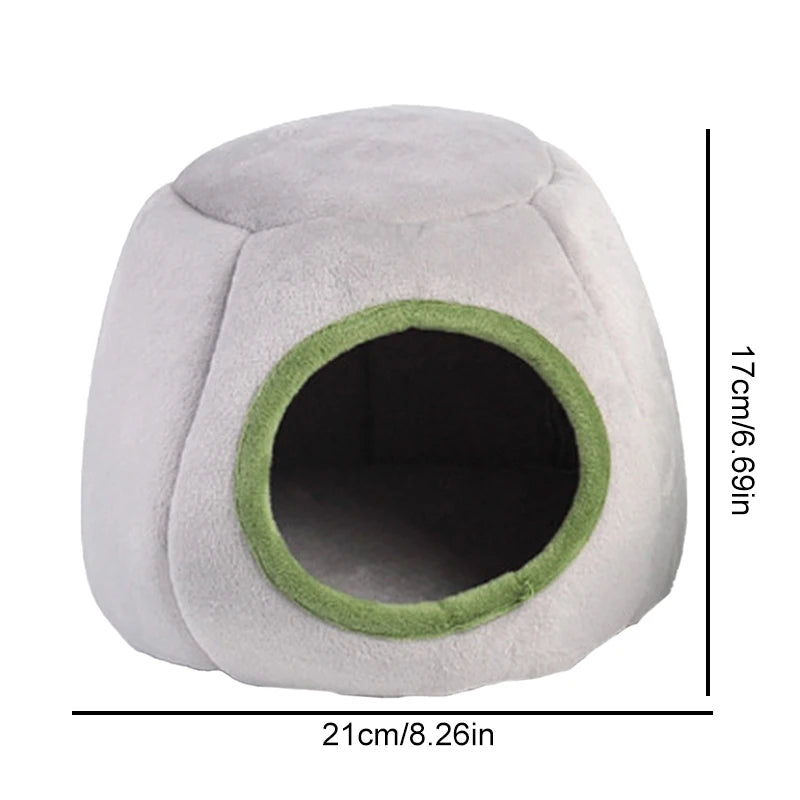 Hamster House Guinea Pig Cage Hamster Cotton House Small Animal Nest Winter Warm Pet Bed For Rodent/Guinea Pig/Rat/Hedgehog